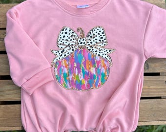 Herfstpompoen romper en sweater - schattige herfstoutfit voor babymeisjes - schattige Thanksgiving-kleding