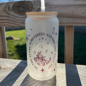 16oz Glass Cup | Bamboo lid | Bookish cup | Booktok | Book club gift | Book lover | Book group