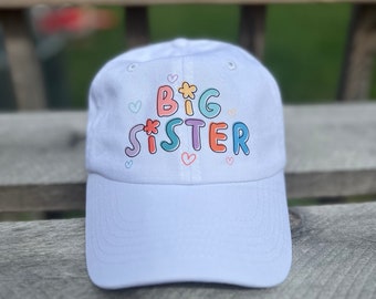 sombrero de hermana mayor / anuncio de bebé / sombreros de anuncio / sombreros de mamá y papá / sombreros familiares / sombrero de niños / gorra de béisbol para niños
