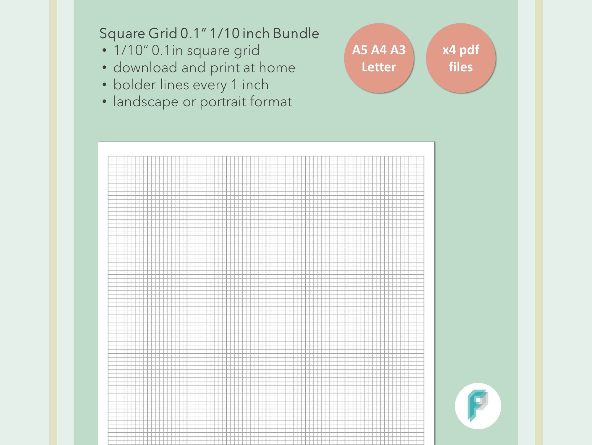 Printable Square Grid 1/10