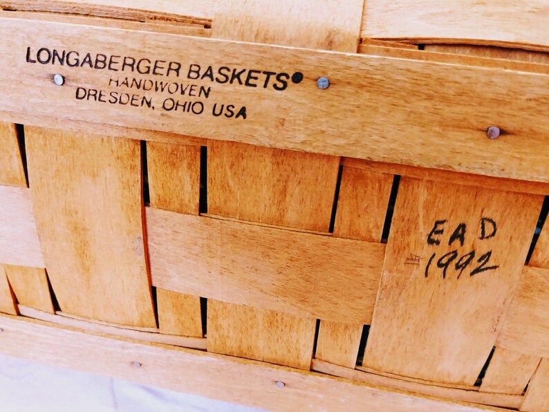 1992 Longaberger Large Vegetable Basket Heritage Green Fabric Etsy