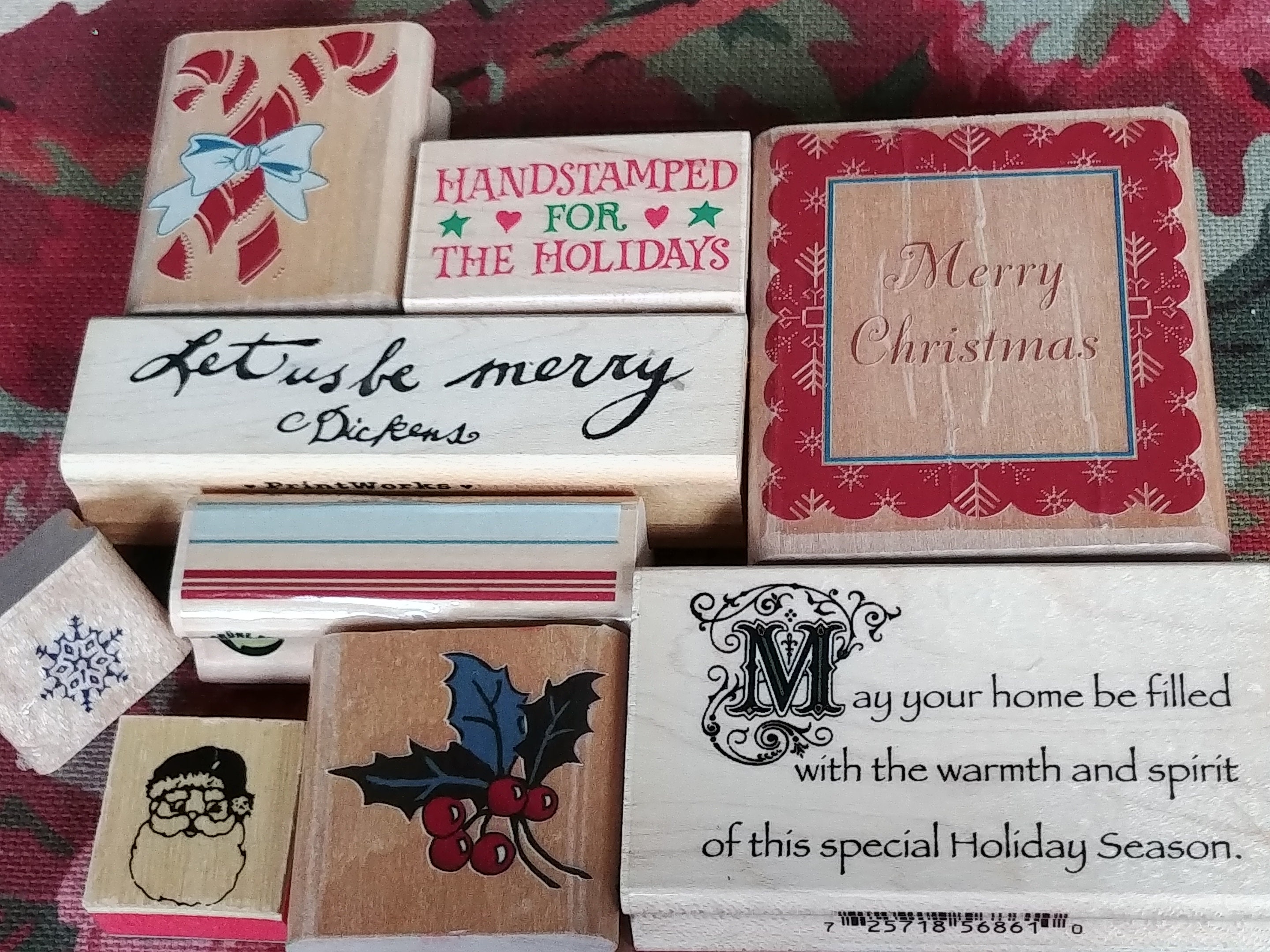 Christmas Holiday Lot of 9 Rubber Stamps / Scrapbook Supplies Etsy.de