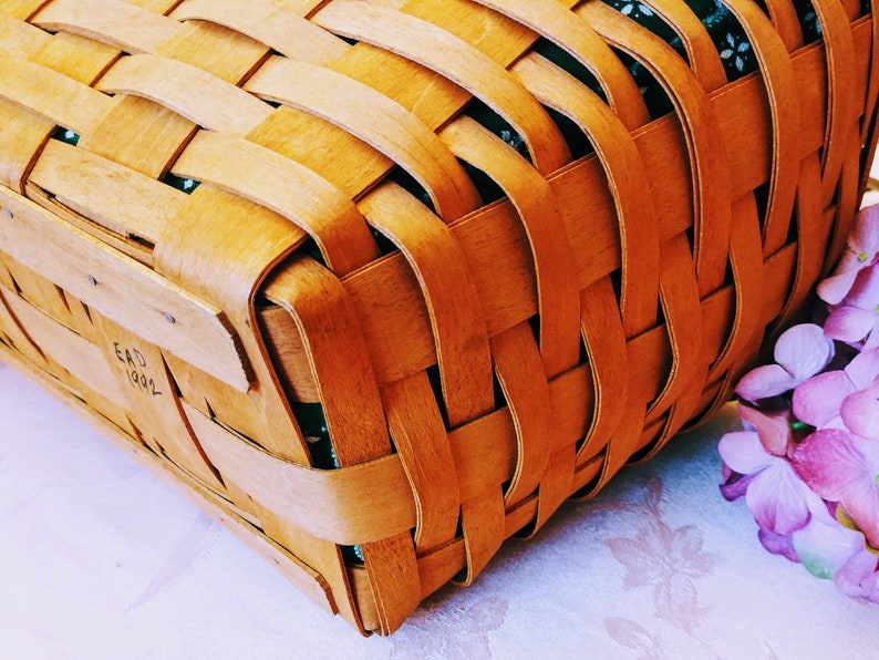 1992 Longaberger Large Vegetable Basket Heritage Green Fabric Etsy
