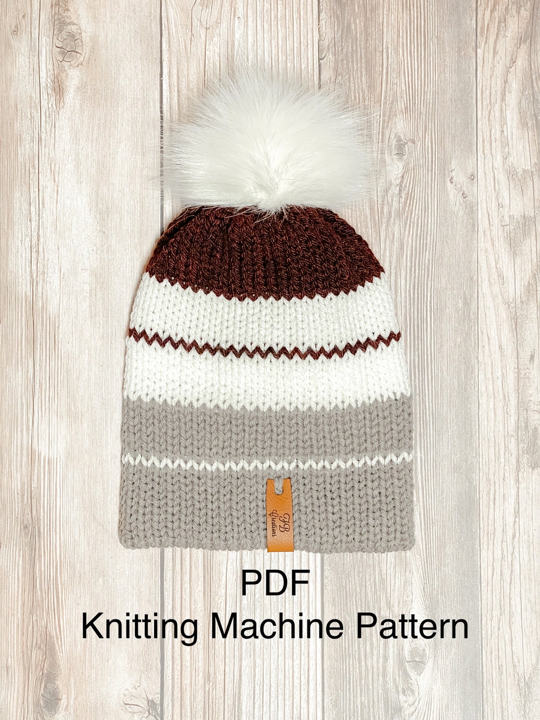 PDF Pattern Onlyknitting Machine Triblock Beanie Etsy