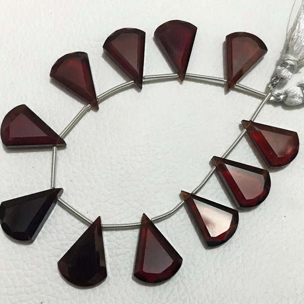 AAA Hessonite Garnet Briolettes: Triangle Step Cut Gemstones, 12x18 mm