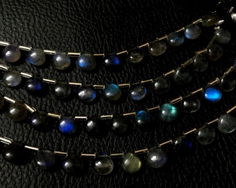 Natural Big Size Smooth Labradorite Pear Shape Briolettes Loose Beads 25-35mm Long AAA Natural Labradorite Gemstone 10 Piece Blue Flashy