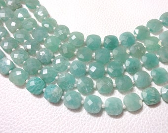Amazonite Faceted Cushion Square Beads 8mm 11mm 8 Strand fancy shape