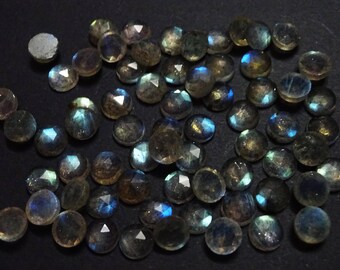 Cabujones de labradorita AAA, piedras preciosas redondas facetadas, fabricación de joyas