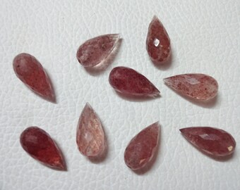 Strawberry Quartz AAA Grade Inverted Tear Drops Faceted Briolette Beads, Size 7*15 mm, Beautiful gemstones