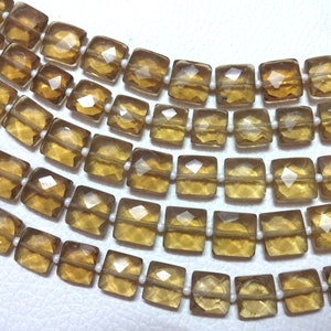 AAA Grade BEER Quarz facettierte quadratische Form Briolette Perlen, Größe 7-8 mm, 8&quot; Strang Länge, Super Qualität Edelsteine für Schmuck