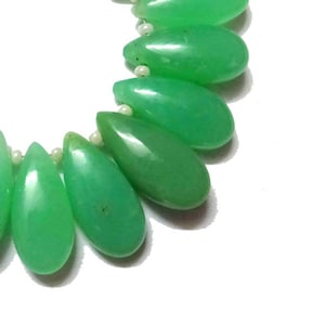 Fünf perfekt aufeinander abgestimmte Paare AAA Grade CHRYSOPRASE glatte Birnenform Briolette Perlen, Größe 7 * 15 mm, Super Qualität für Schmuck