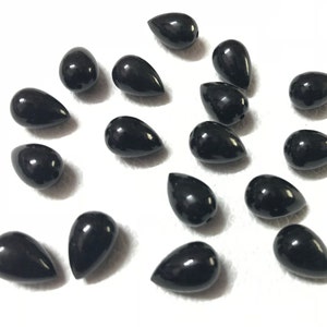 Cinco pares emparejados AAA grado NEGRO ONYX suave invertido Superior invertido Medio perforado Teardrop Briolettes, Tamaño 8x12/10x14 mm, Gemas de Super Calidad