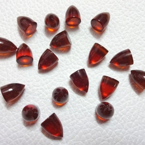 10 pieces 6x8 mm Hessonite Garnet bullet shape cabochon gemstone, smooth bullet cabochon. tiny gems, Tiny Cab, Superb gems for Jewellery