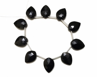 AAA ブラックオニキス シールドカット ブリオレットビーズ 12 x 16 mm (5ペア)
