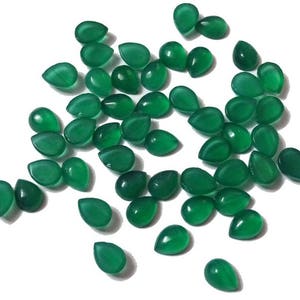 6X8 mm AAA GREEN ONYX Pear Shape cabochon, Smooth Pear cabochon, Loose Cabochon, Tiny Cab,Super Quality gems for Jewellery