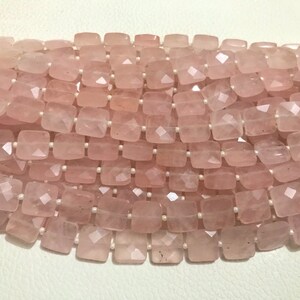 AAA Grade ROSE QUARTZ Faceted Square shape Briolette Beads, Size 6/8/10 mm, 8 Strand Length, Super Quality gems for Jewellery image 7