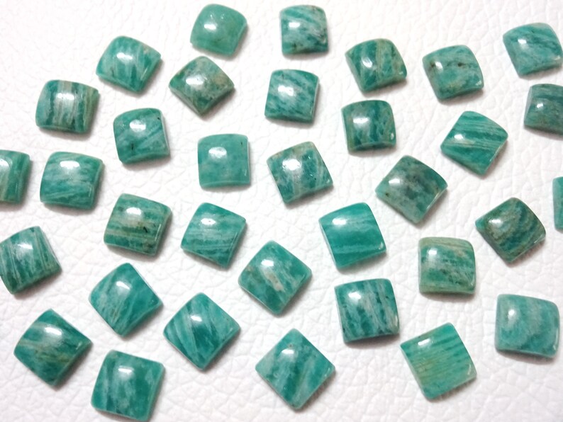 Square gems Tiny Cab,Super Quality gem for Jewellery Smooth Square cabochon,size 6x6 8x8 10x10 12x12 mm 10 pieces AMAZONITE Square cab