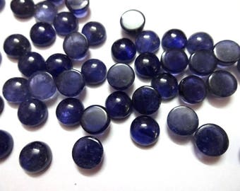 AAA Iolite Cabochons: 6mm-10mm Round Smooth Polished Gems