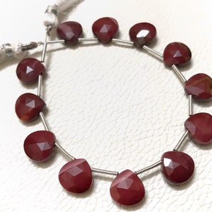 AAA Grade RED JASPER Faceted Heart shape Briolette Beads, Size 5/8/10 mm, 6 inches Strand Length, Super Quality for Jewellery