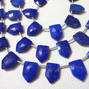 10 pieces Five Perfectly Matched Pairs AAA Grade LAPIS Lazuli Faceted Pentagon Briolette Beads, Size 10x15x5 mm, Super for Jewellery