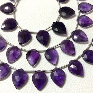 AAA Amethyst Shield Cut Briolette Beads: 5 Pairs, 12x16 mm