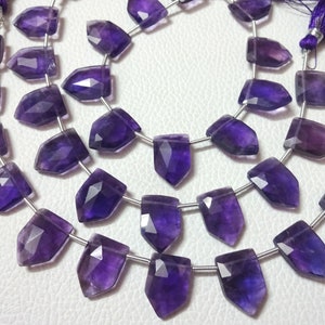 10 pieces Five Perfectly Matched Pairs AAA Grade AFRICAN AMETHYST Faceted Pentagon Briolette Beads, Size 10x15x5 mm, Super for Jewellery