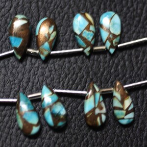 Blau-goldene Obsidian-Birnen-Briolettperlen: AAA-Qualität, 7 x 15 mm