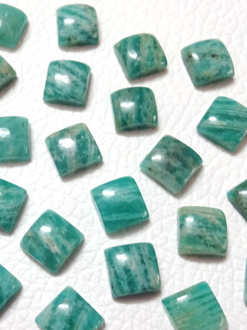 Square gems Tiny Cab,Super Quality gem for Jewellery Smooth Square cabochon,size 6x6 8x8 10x10 12x12 mm 10 pieces AMAZONITE Square cab