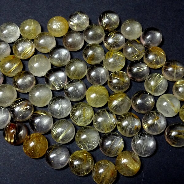 10 mm Golden RUTILATED QUARTZ cab, 6 mm/ 8 mm/ 10mm , smooth cabochon. tiny gems, Tiny Cab, Superb gems for Jewellery
