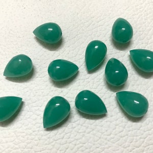 Cinco pares emparejados AAA grado crisoprasa chalcedony suave invertido medio perforado teardrop briolettes, tamaño 8x12/10x14 mm, súper calidad