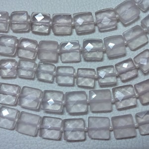 AAA Grade ROSE QUARTZ facettierte quadratische Form Briolette Perlen, Größe 7-10 mm, 8&quot; Strang Länge, Super Qualität Edelsteine für Schmuck