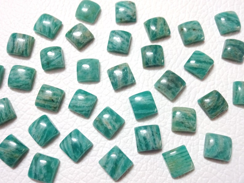 Square gems Tiny Cab,Super Quality gem for Jewellery Smooth Square cabochon,size 6x6 8x8 10x10 12x12 mm 10 pieces AMAZONITE Square cab