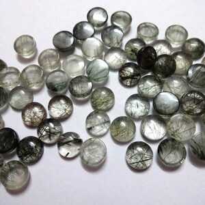 AAA Quality Green RUTILATED QUARTZ cabochon,6 mm/ 8 mm/ 10mm ,Green rutile smooth cab. tiny gems, Tiny Cab, Superb gems for Jewellery