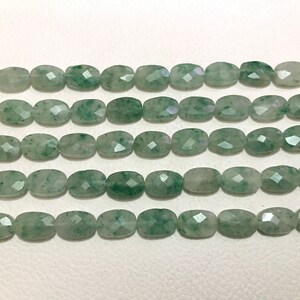AAA Grade GREEN Spotted JADE Faceted Long Cushion shape Briolette Beads, Size 8X12 mm, 8&quot; Strand Length, Super Quality gems for Jewellery