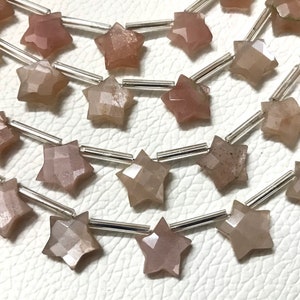 10 pieces Of CHOCOLATE MOONSTONE Beads In Carved Star Faceted Shape, Quality AAA, 7 mm/ 10 mm in size, 6 inches strand