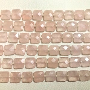 AAA Grade ROSE QUARTZ Faceted Square shape Briolette Beads, Size 6/8/10 mm, 8 Strand Length, Super Quality gems for Jewellery image 3