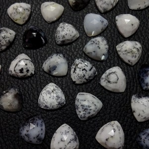 10 pieces AAA Quality Dendritic Opal Faceted Trillian cut cabochon, Faceted Triangle cut stones, size 8 mm/ 10mm/ 12 mm/ 14mm,