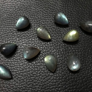 Five Perfectly Matched Pairs Inverted Teardrop Briolettes Top Half Drilled AAA Grade Smooth LABRADORITE , Size 8x12 mm, Superb for earrings