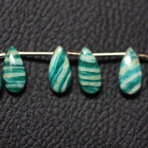 Five Perfectly Matched Pairs AAA Grade AMMAZONITE Smooth Pear shape Briolette Beads, Size 7*15 mm, Super Quality for Jewellery