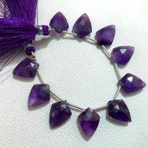 Shield cut Five Perfectly Matched Pairs AAA Grade AMETHYST Faceted Briolette beads, Fancy briolettes, 12x16 mm, Shield cut gemstones