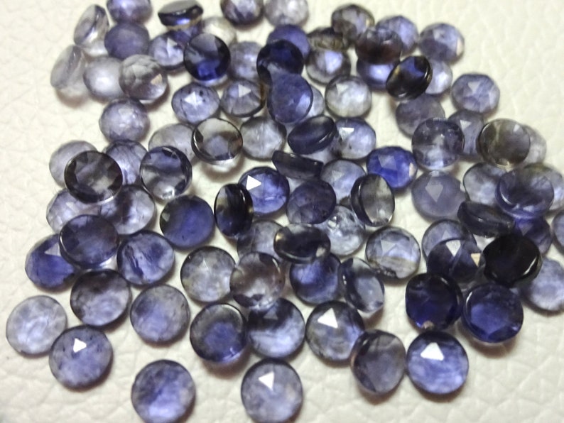 Tiny Cab 50 pieces 3 mm Calibrated IOLITE round Faceted cabochon Faceted cabochon Superb gems for Jewellery tiny gems