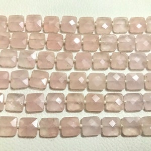 AAA Grade ROSE QUARTZ Faceted Square shape Briolette Beads, Size 6/8/10 mm, 8 Strand Length, Super Quality gems for Jewellery image 4