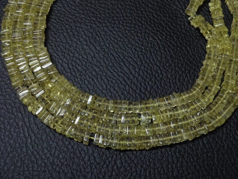 5mm Each Lemon Quartz Heishi Spacer Beads 16 Inch Full Strand