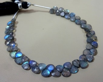 AAA Labradorite Faceted Heart Briolette Beads: Jewelry Making Supplies