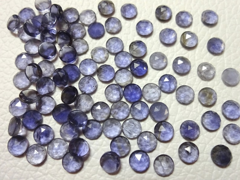 Tiny Cab 50 pieces 3 mm Calibrated IOLITE round Faceted cabochon Faceted cabochon Superb gems for Jewellery tiny gems