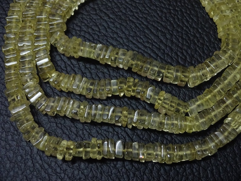5mm Each Lemon Quartz Heishi Spacer Beads 16 Inch Full Strand