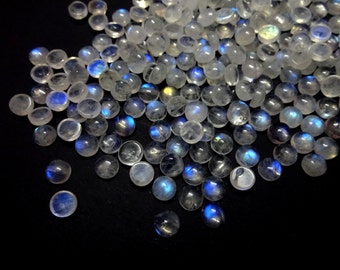 AAA Rainbow Moonstone Cabochon: 6mm, 8mm, 10mm Smooth Polished Gems