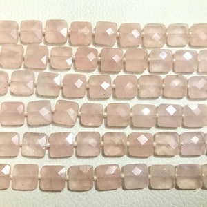 AAA Grade ROSE QUARTZ Faceted Square shape Briolette Beads, Size 6/8/10 mm, 8 Strand Length, Super Quality gems for Jewellery image 5