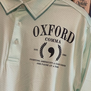 Oxford Comma Polo Shirt Size S