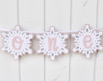 Winter Onederland High Chair Banner - Snowflake High Chair Banner – Winter Onederland Birthday – One High Chair Banner